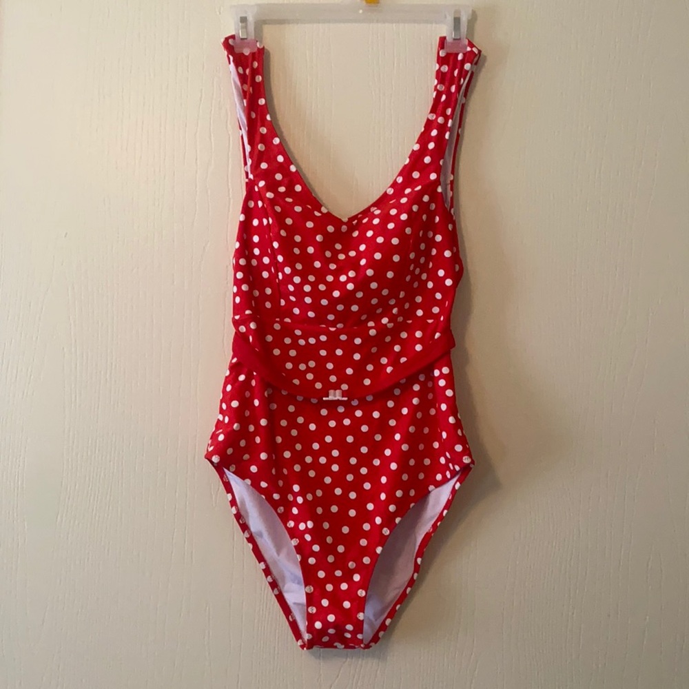 Red Polka Dot Cupshe One Piece Swimsuit